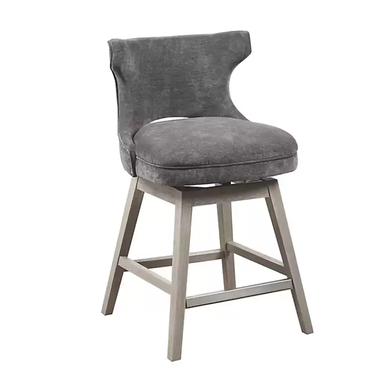Upholstered Wood Swivel Counter Stool>Kirklands Home Hot