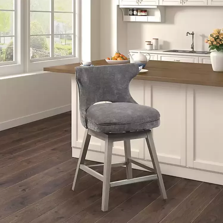 Upholstered Wood Swivel Counter Stool>Kirklands Home Hot