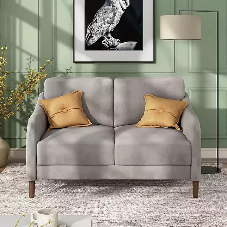 gray_velvet_upholstered_modern_loveseat_2.webp Velvet Upholstered Modern Loveseat>Kirklands Home Sale