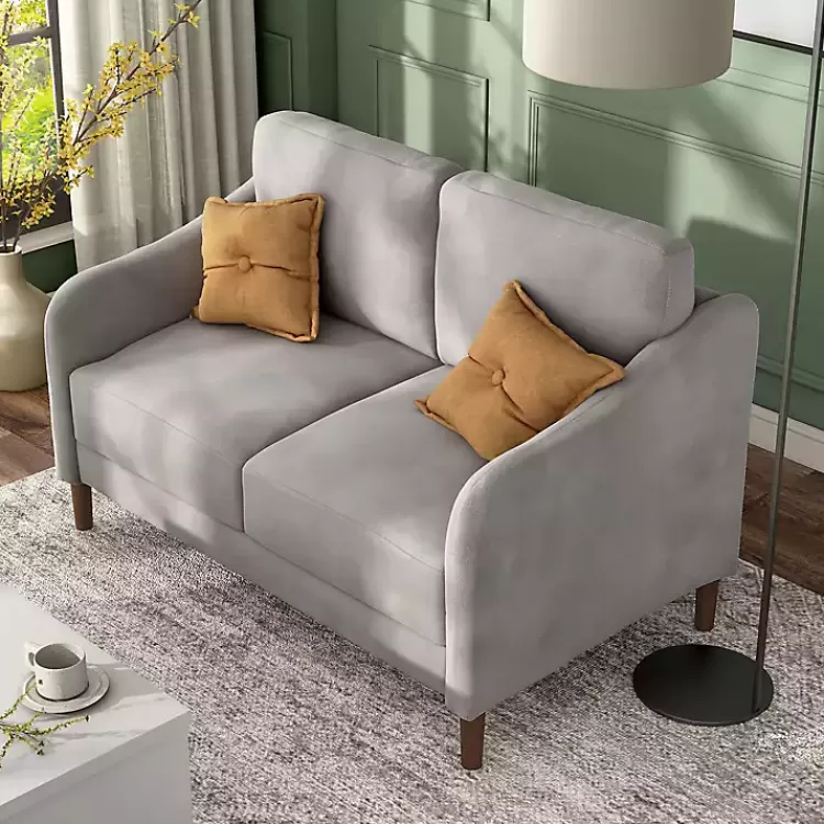 gray_velvet_upholstered_modern_loveseat_3.webp Velvet Upholstered Modern Loveseat>Kirklands Home Sale