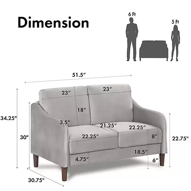gray_velvet_upholstered_modern_loveseat_9.webp Velvet Upholstered Modern Loveseat>Kirklands Home Sale