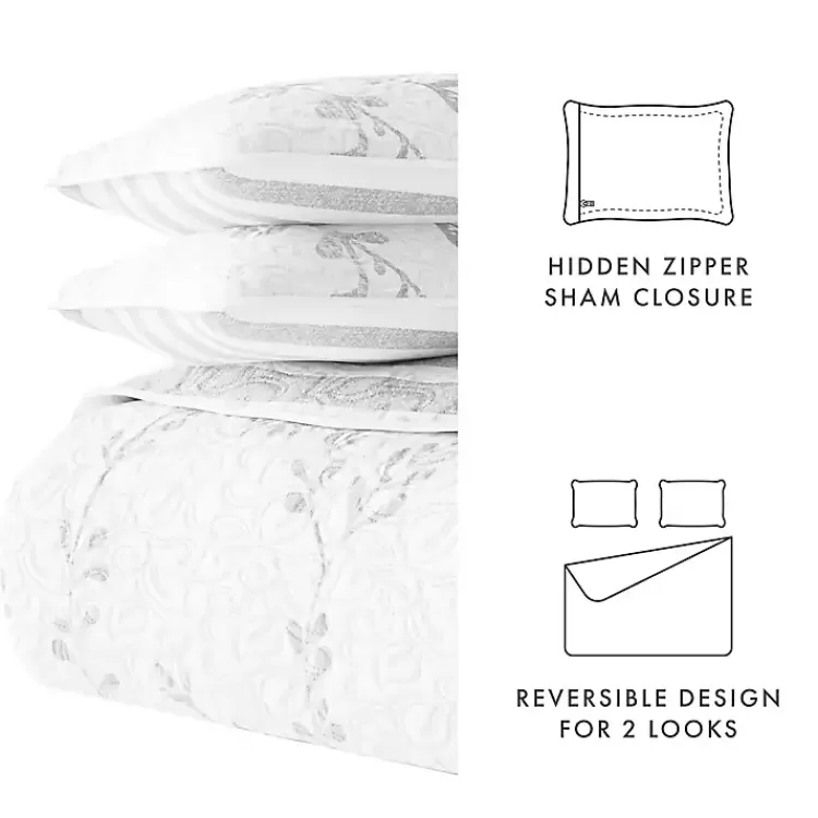 gray_vines_reversible_pc_king_quilt_set_7.webp Gray Vines Reversible 3-pc. King Quilt Set>Kirklands Home Clearance