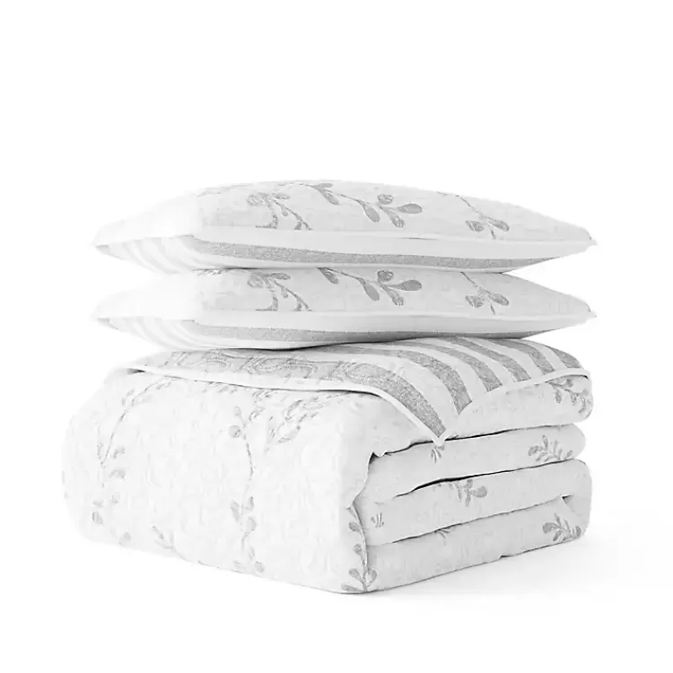 gray_vines_reversible_pc_twin_quilt_set_2.webp Gray Vines Reversible 2-pc. Twin Quilt Set>Kirklands Home Hot