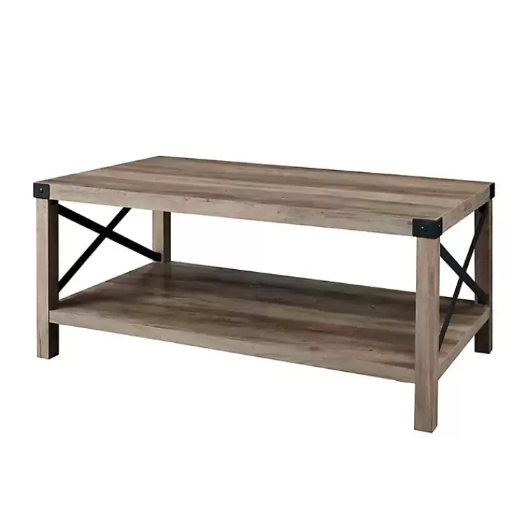 gray_wash_industrial_xframe_coffee_table_4.webp Wash Industrial X-Frame Coffee Table>Kirklands Home Clearance