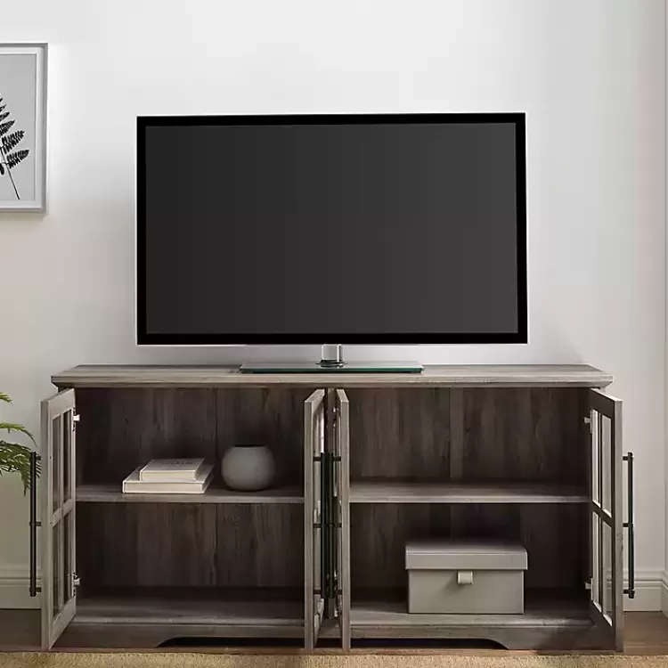 gray_wash_window_door_tv_stand_3.webp Wash Window 4-Door TV Stand>Kirklands Home Store