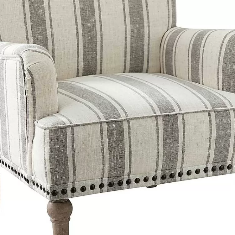 gray_white_stripe_upholstered_accent_chair_5.webp Gray White Stripe Upholstered Accent Chair>Kirklands Home Store