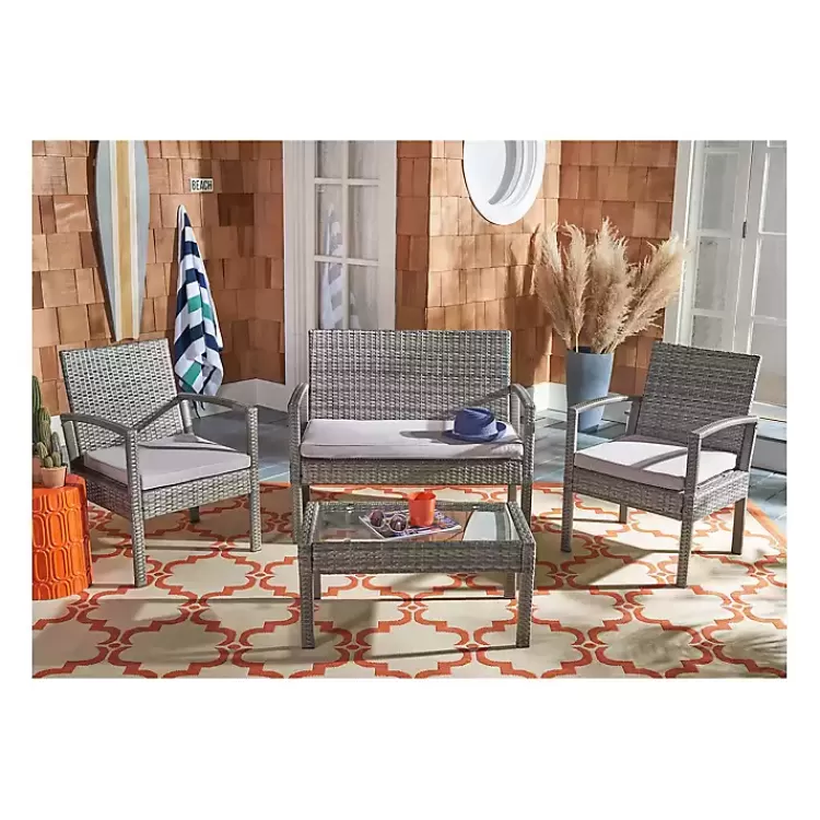 Wicker Frame 4-pc. Outdoor Living Set>Kirklands Home Cheap