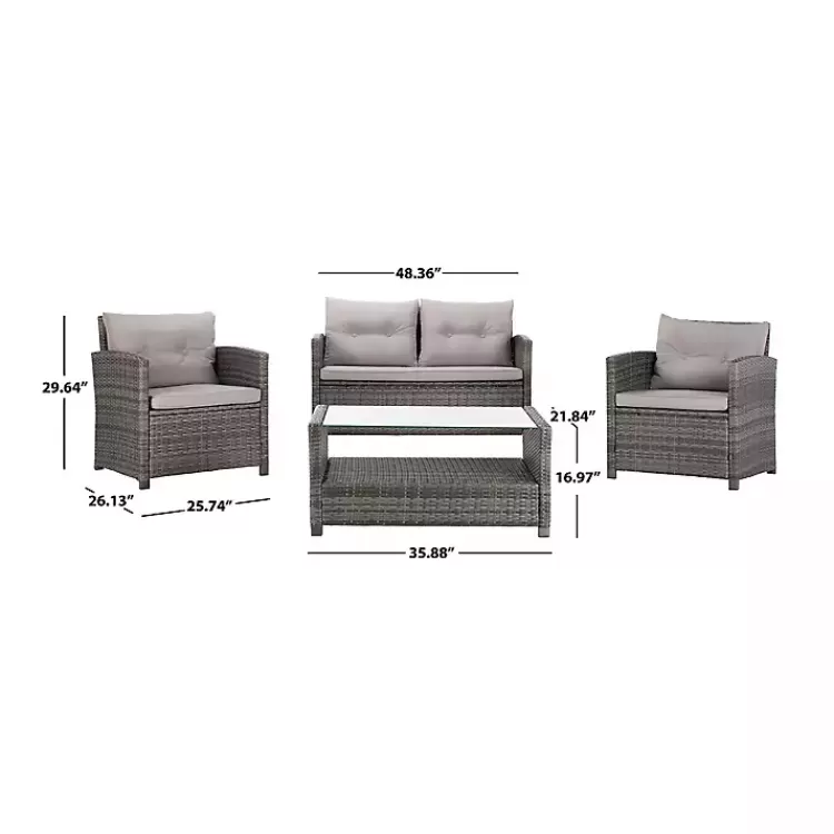 gray_wicker_pc_deluxe_outdoor_living_set_4.webp Wicker 4-pc. Deluxe Outdoor Living Set>Kirklands Home Cheap