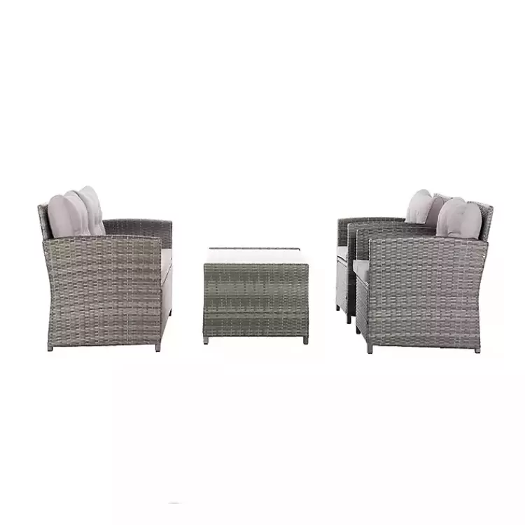 gray_wicker_pc_deluxe_outdoor_living_set_5.webp Wicker 4-pc. Deluxe Outdoor Living Set>Kirklands Home Cheap