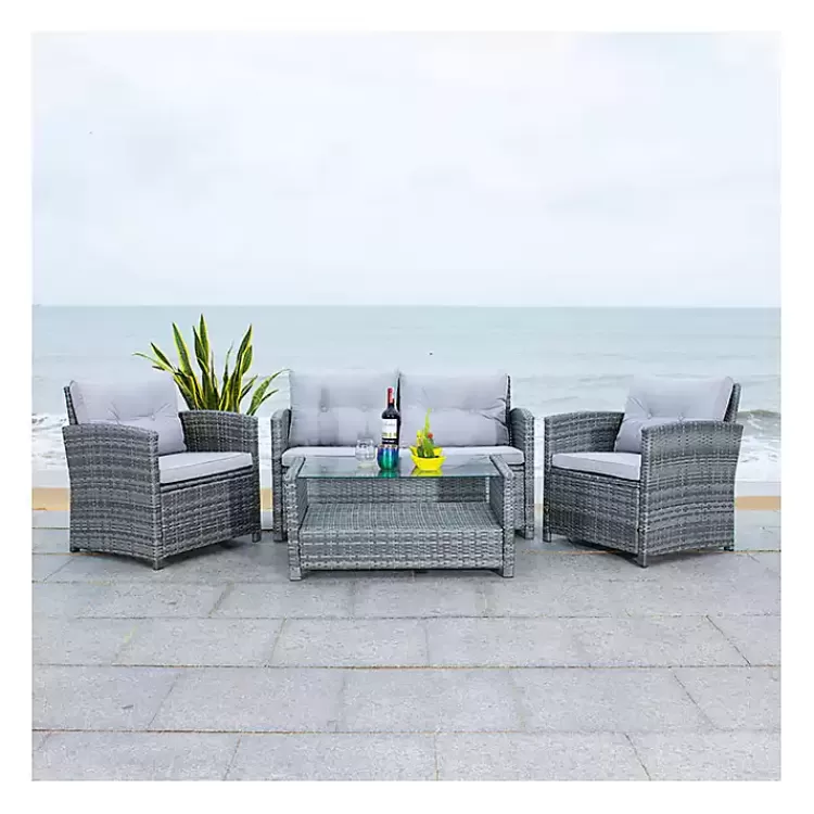 gray_wicker_pc_deluxe_outdoor_living_set_6.webp Wicker 4-pc. Deluxe Outdoor Living Set>Kirklands Home Cheap