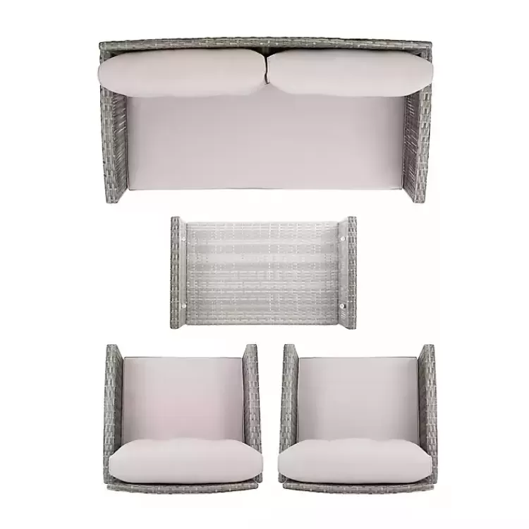 gray_wicker_pc_deluxe_outdoor_living_set_9.webp Wicker 4-pc. Deluxe Outdoor Living Set>Kirklands Home Cheap