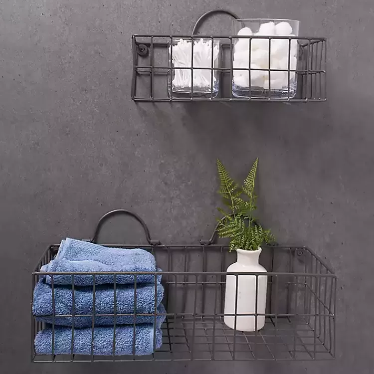 Gray Wire Wall Baskets, Set of 2>Kirklands Home Hot