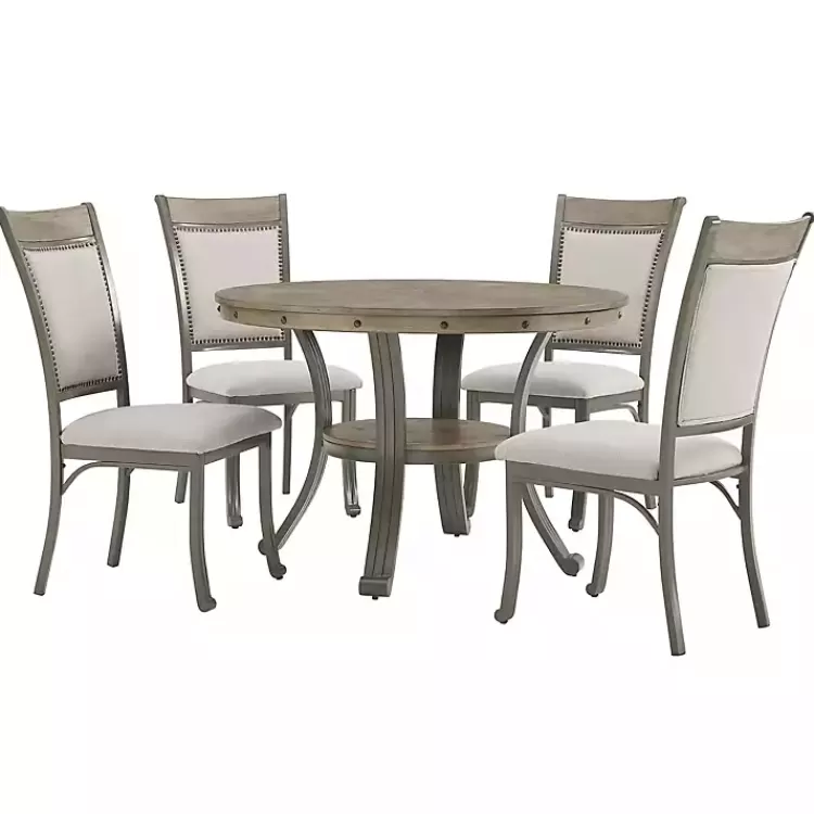 Wood and Upholstered Chairs 5-pc. Dining Set>Kirklands Home Shop