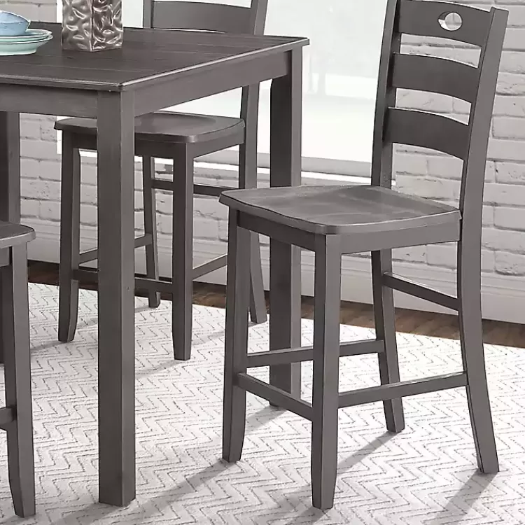gray_wood_brooke_pc_counter_height_set_2.webp Wood Brooke 5-pc. Counter Height Set>Kirklands Home Best Sale