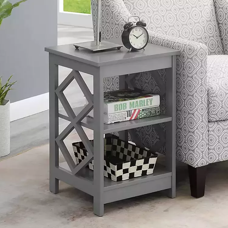 Wood Diamond 2-Tier Accent Table>Kirklands Home New