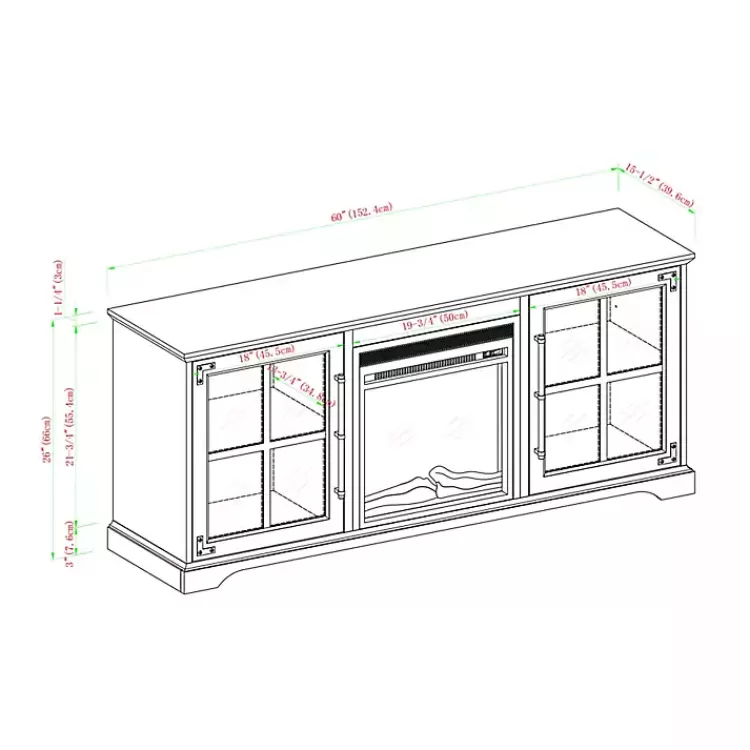 gray_wood_door_led_fireplace_cabinet_5.webp Wood 2-Door LED Fireplace Cabinet>Kirklands Home Cheap