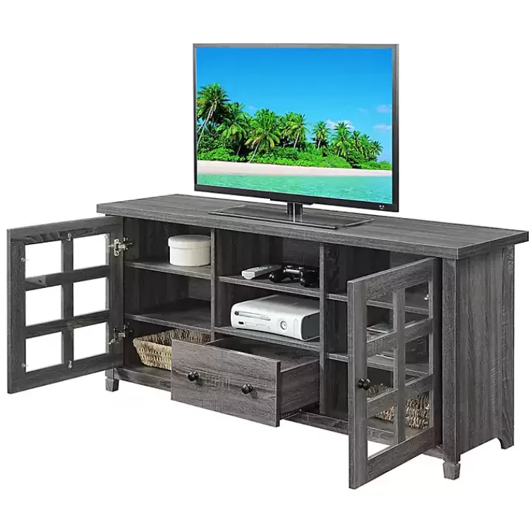 gray_wood_door_windowpane_media_cabinet_2.webp Wood 2-Door Windowpane Media Cabinet>Kirklands Home Fashion