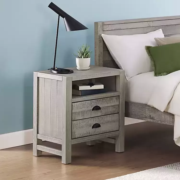 Wood Open Shelf Nightstand>Kirklands Home Clearance