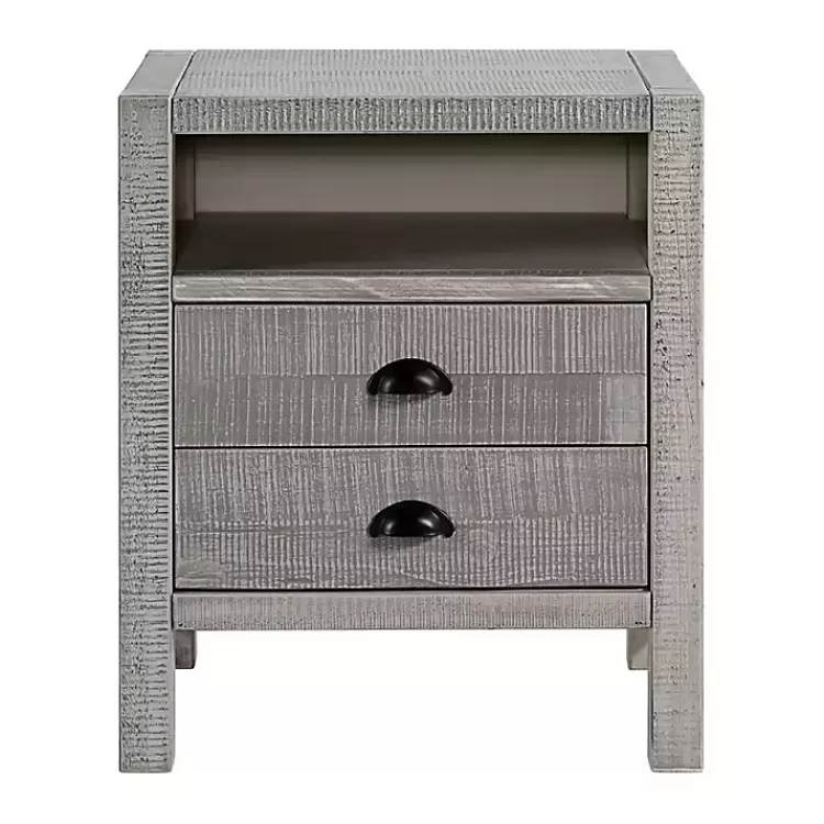 gray_wood_open_shelf_nightstand_2.webp Wood Open Shelf Nightstand>Kirklands Home Clearance