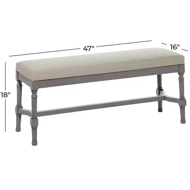 gray_wood_upholstered_burlap_seat_bench_4.webp Wood Upholstered Burlap Seat Bench>Kirklands Home Fashion