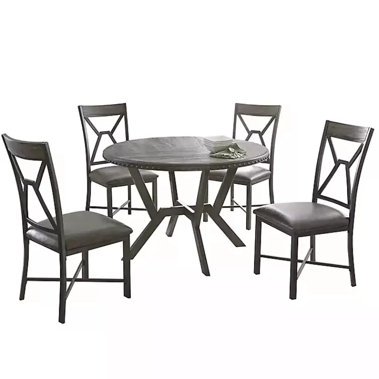 Gray Wood Upholstered 5-pc. Dining Set>Kirklands Home Hot