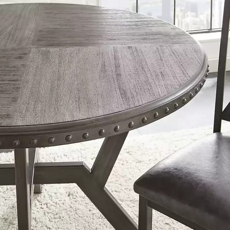 gray_wood_upholstered_pc_dining_set_2.webp Gray Wood Upholstered 5-pc. Dining Set>Kirklands Home Hot
