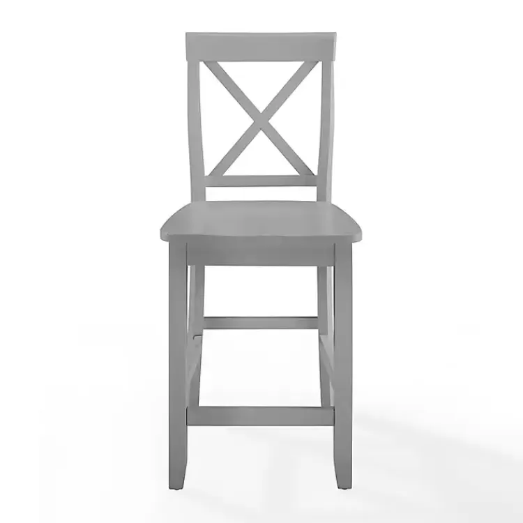 gray_wood_xback_counter_stools_set_of__2.webp Wood X-Back Counter Stools, Set of 2>Kirklands Home Outlet