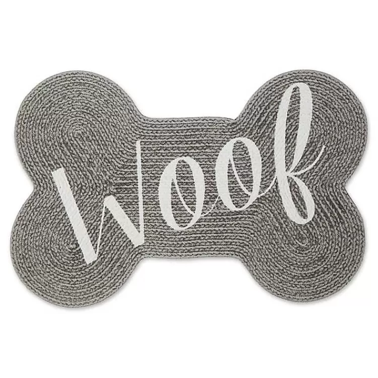 Gray Woof Bone Pet Bowl Mat>Kirklands Home Discount