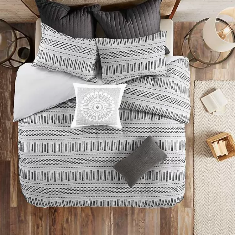 gray_woven_jacquard_california_king_comforter_set_2.webp Woven Jacquard California King Comforter Set>Kirklands Home Clearance