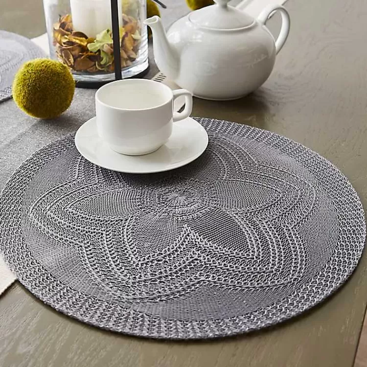 gray_woven_round_placemats_set_of__3.webp Woven Round Placemats, Set of 6>Kirklands Home Online