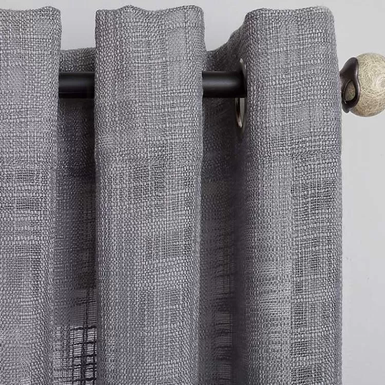 gray_woven_single_curtain_panel__in_3.webp Woven Single Curtain Panel, 84 in.>Kirklands Home New