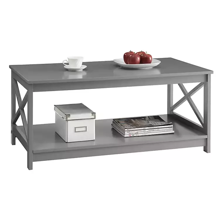gray_xframe_single_shelf_coffee_table_2.webp X-Frame Single Shelf Coffee Table>Kirklands Home Cheap