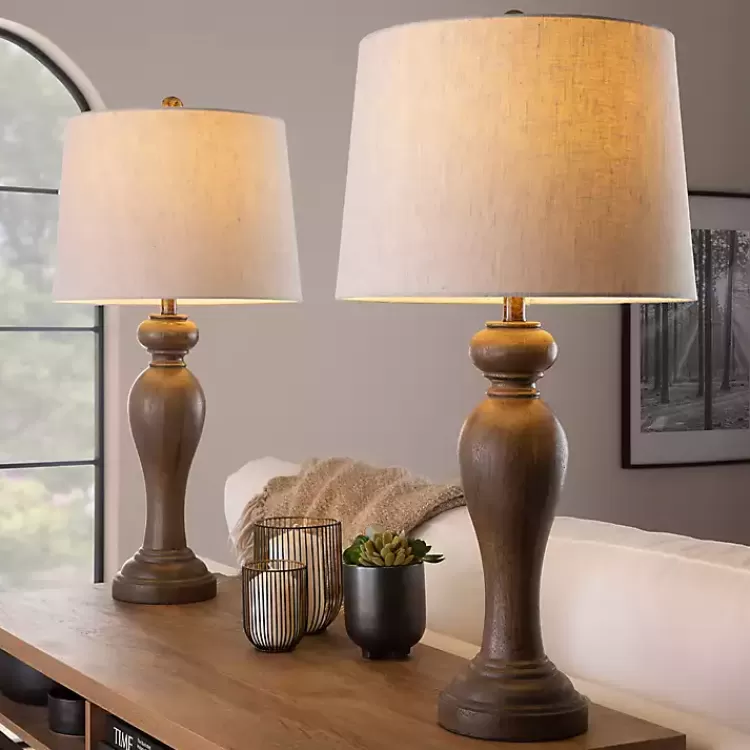 Gray-Brown Spindle Table Lamps, Set of 2>Kirklands Home Cheap