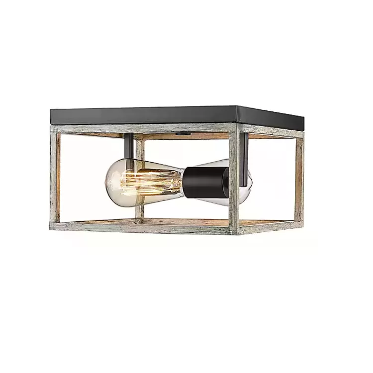 Graywashed Square Flush Mount Light>Kirklands Home Cheap
