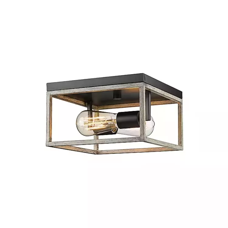 Graywashed Square Flush Mount Light>Kirklands Home Cheap