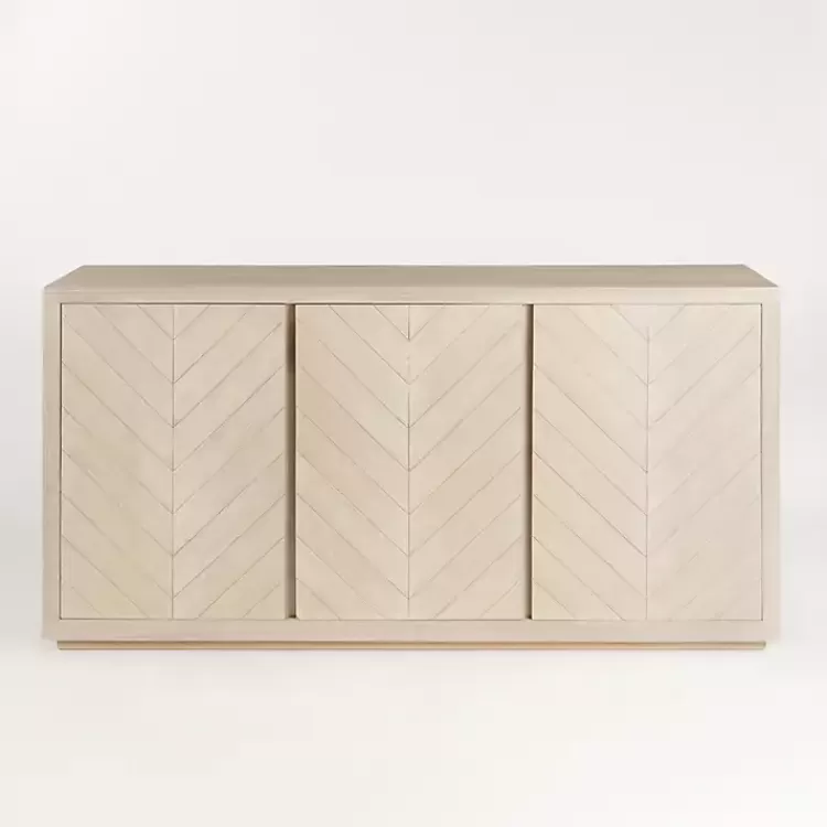 Graywashed Wood Herringbone Sideboard>Kirklands Home Sale