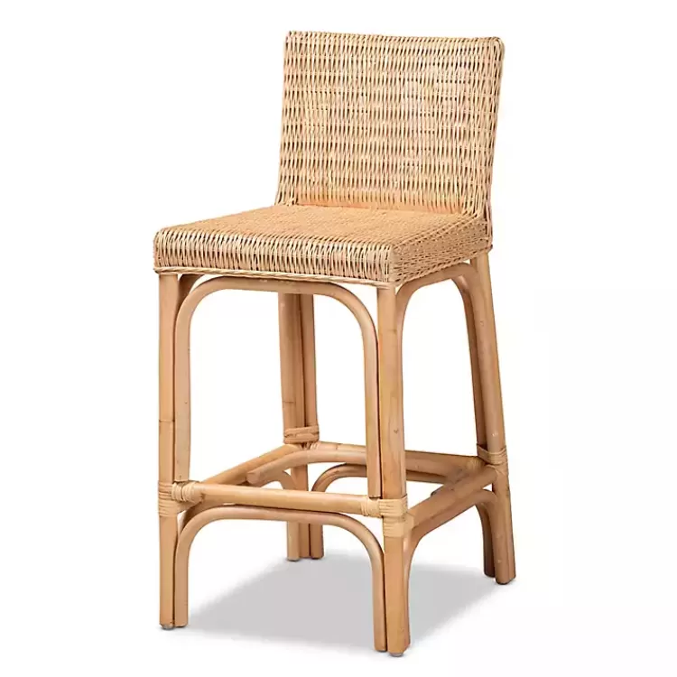 Greek Natural Rat Woven Counter Stool>Kirklands Home Sale
