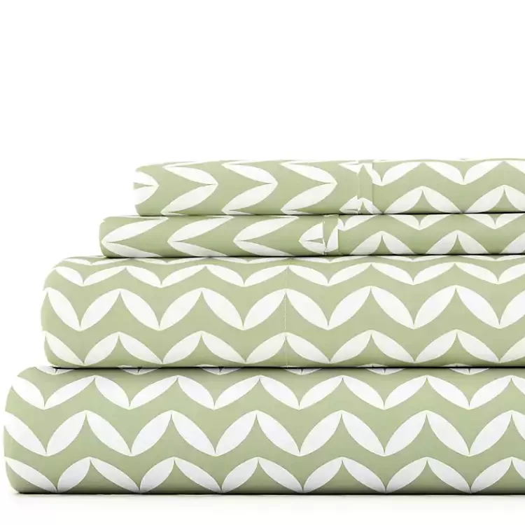 Green and White Chevron 3-pc. Twin Sheet Set>Kirklands Home Shop