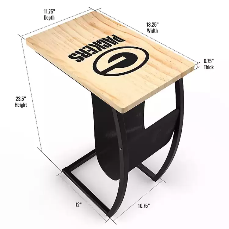 green_bay_packers_wood_ctable_2.webp Green Bay Packers Wood C-Table>Kirklands Home Store