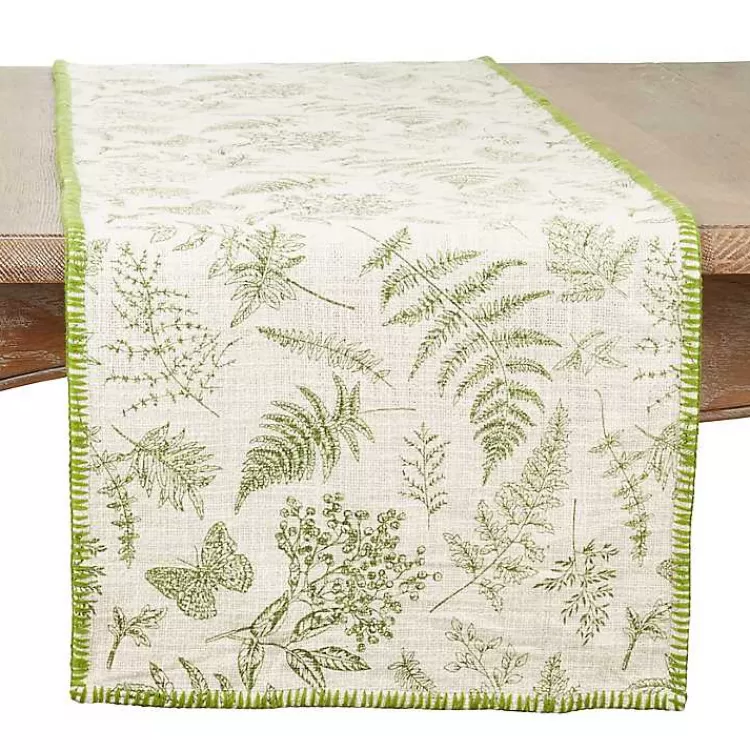 Green Botanical Whipstitch Table Runner>Kirklands Home Clearance