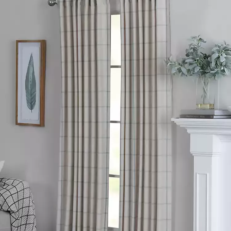 green_checkered_single_curtain_panel__in_2.webp Green Checkered Single Curtain Panel, 84 in.>Kirklands Home Cheap