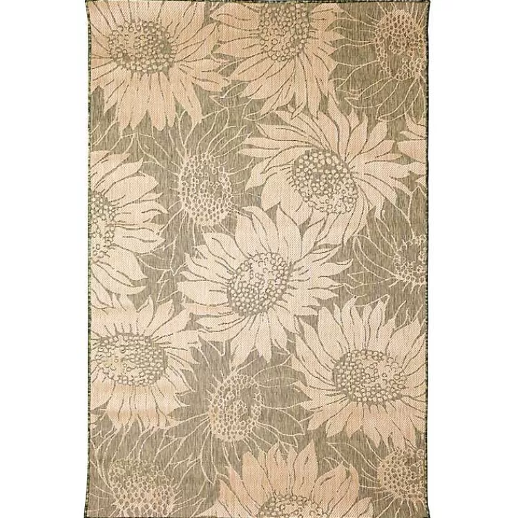 Green Floral Blooms Outdoor Area Rug, 4x7>Kirklands Home Fashion