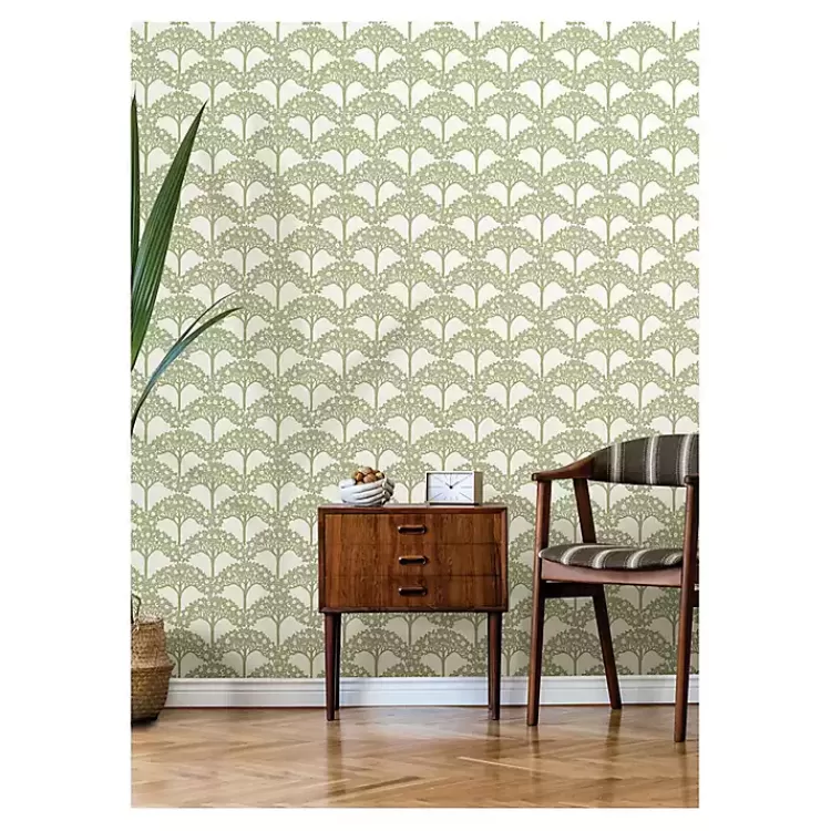 Green Flowering Trees Peel & Stick Wallpaper>Kirklands Home Cheap