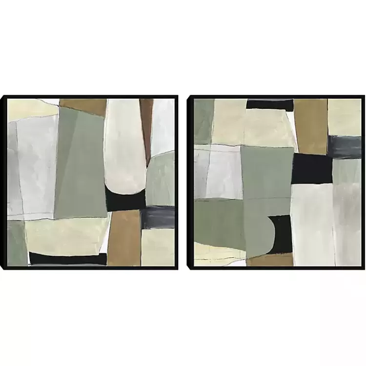 Green Forms Framed Canvas Art Prints, Set of 2>Kirklands Home Outlet