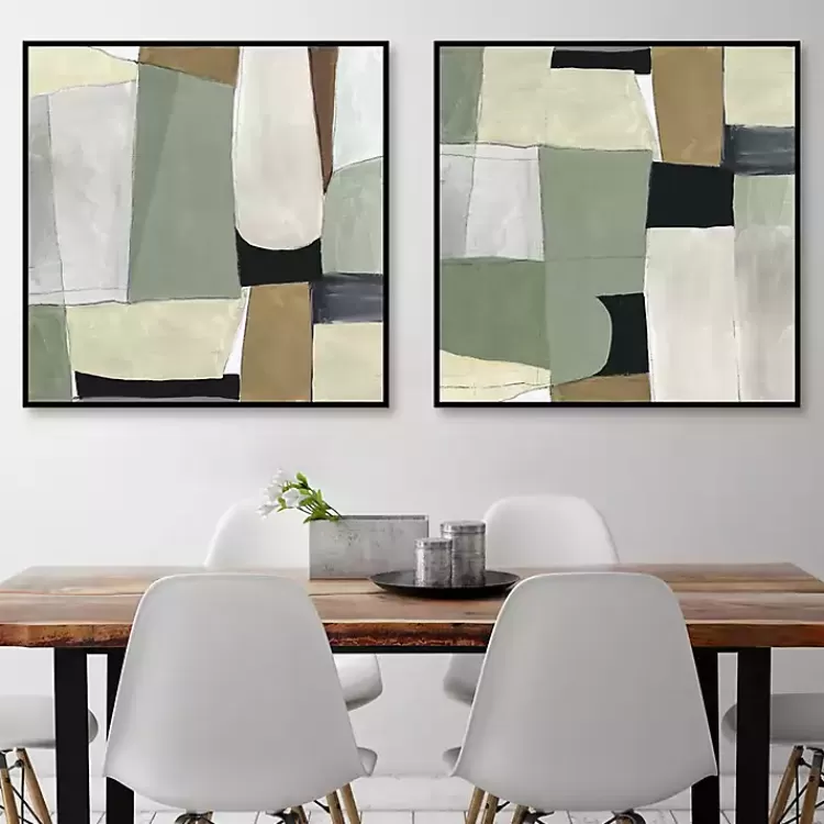 Green Forms Framed Canvas Art Prints, Set of 2>Kirklands Home Outlet