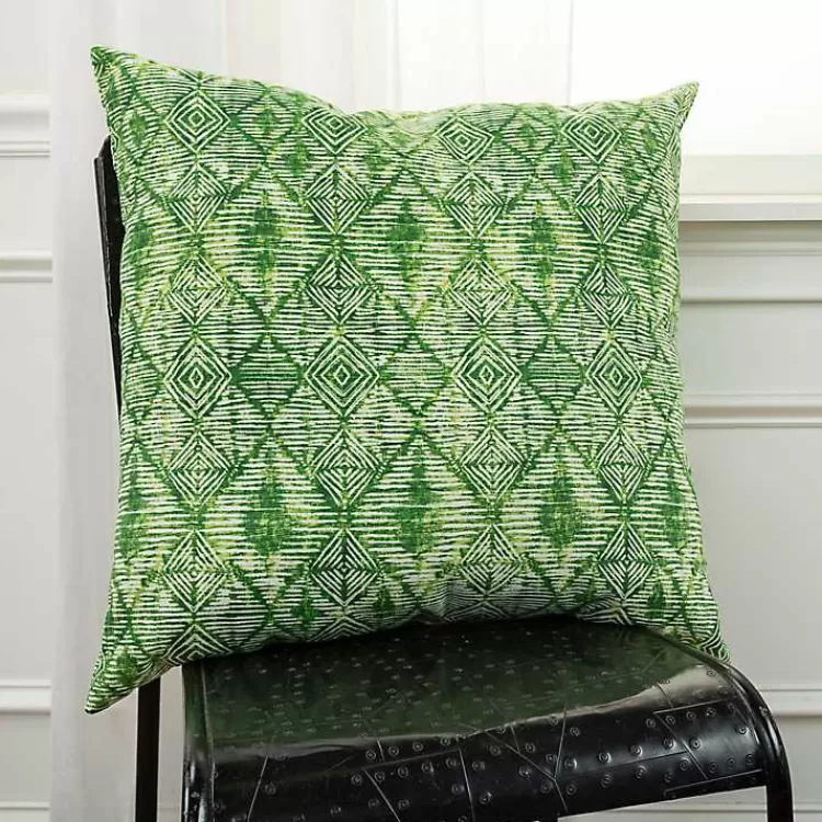 green_geometric_diamonds_outdoor_pillow__in_4.webp Geometric Diamonds Outdoor Pillow, 22 in.>Kirklands Home Discount