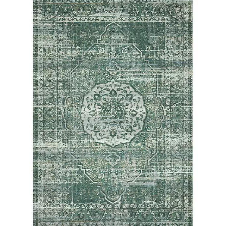 Mist Tribal Medallion Outdoor Rug, 6x9>Kirklands Home Store