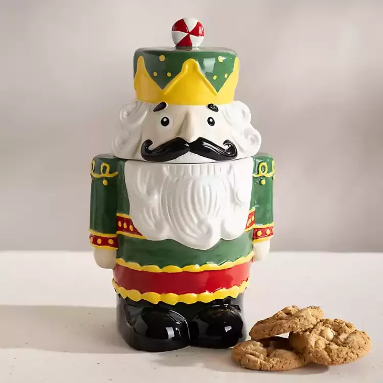 Green Nutcracker Ceramic Cookie Jar>Kirklands Home New