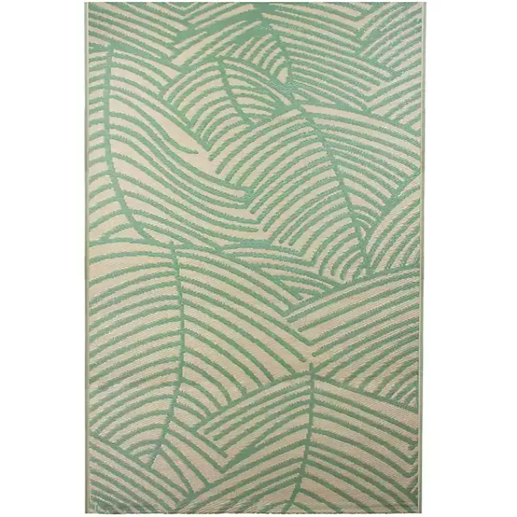 Green Palm Leaf Outdoor Area Rug, 4x6>Kirklands Home Best Sale