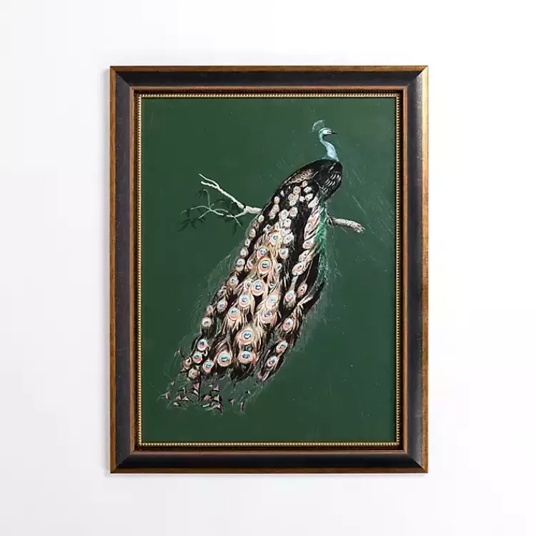 Peacock Framed Art Print>Kirklands Home Hot